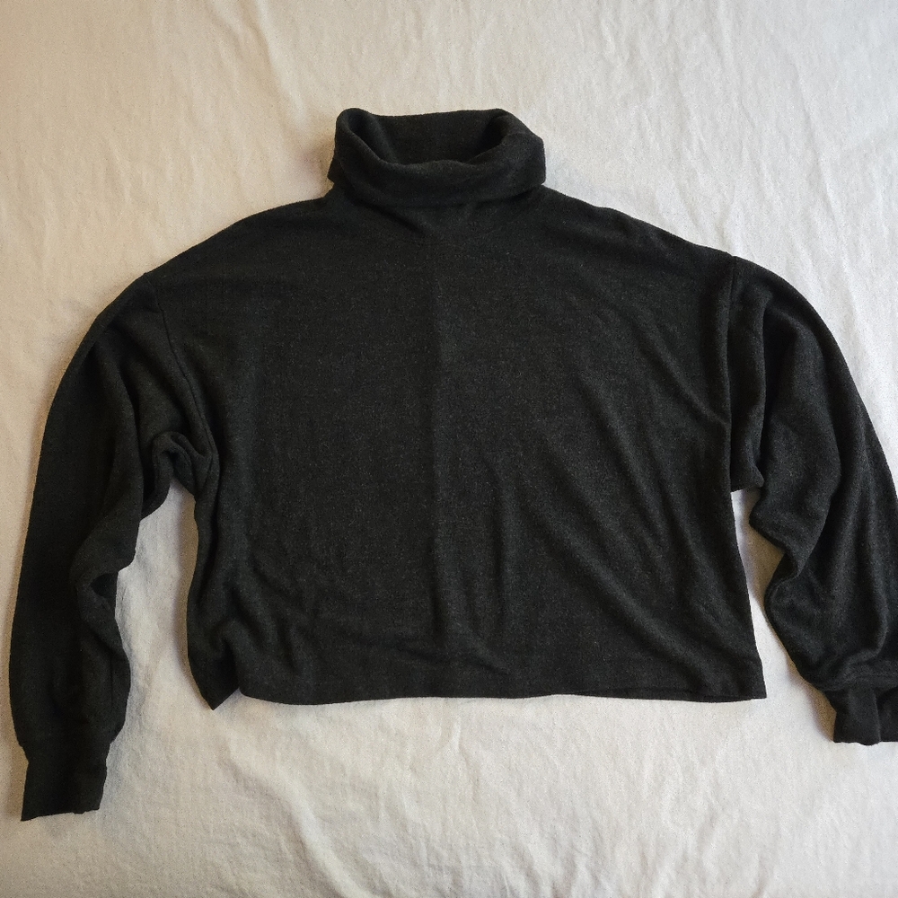 Madewell Charcoal Textured Rollneck Turtleneck Sweater